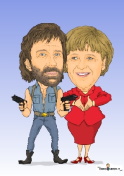 Chuck Norris Angela Merkel caricature