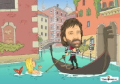 Chuck Norris Venezia caricature